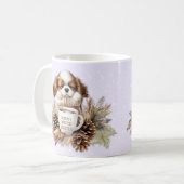 Christmas Winter Lila Cavalier King Charles Dog Kaffeetasse (Vorderseite Links)