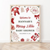 Christmas Winter Merry Little Baby Dusche Willkomm Poster