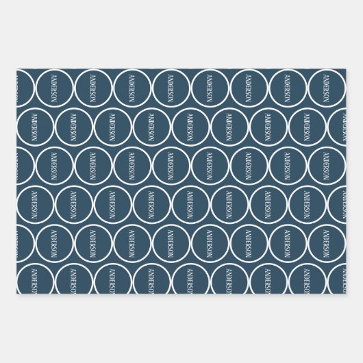 CHRISTMAS WINTER POLAR BEAR FAMILIE MONOGRAM GESCHENKPAPIER SET (Vorderseite 2)