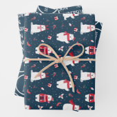 CHRISTMAS WINTER POLAR BEAR FAMILIE MONOGRAM GESCHENKPAPIER SET (Beispiel)