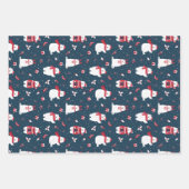 CHRISTMAS WINTER POLAR BEAR FAMILIE MONOGRAM GESCHENKPAPIER SET (Vorderseite)