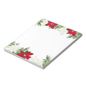 Christmas Winter Red Bold Poinsettia Notizblock (Rotiert)