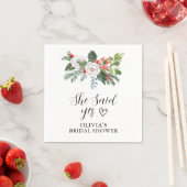 Christmas Winter She SAid Yes Brautparty Serviette (Beispiel)