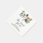 Christmas Winter She SAid Yes Brautparty Serviette (Ecke)