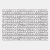 Christmas Winter Snow Pine Cones Red Grey Geschenkpapier Set (Vorderseite 3)