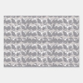 Christmas Winter Snow Pine Cones Red Grey Geschenkpapier Set (Vorderseite)