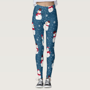 CHRISTMAS WINTER SNOWMAN CUSTOMIZABLE MONOGRAMM LEGGINGS