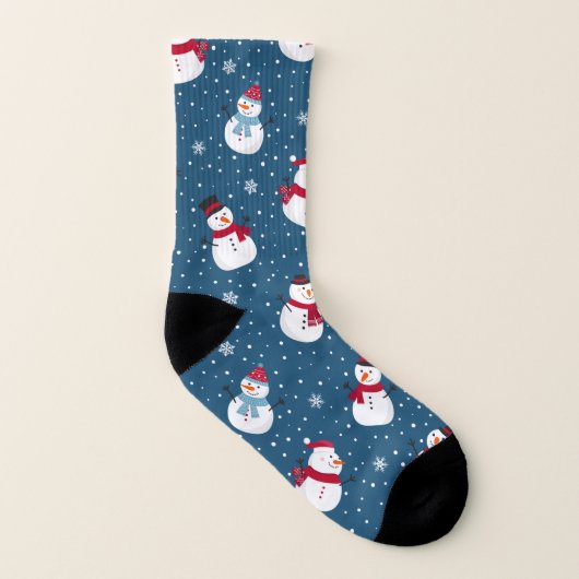 CHRISTMAS WINTER SNOWMAN CUSTOMIZABLE MONOGRAMM SOCKEN (Rechts - Außen)