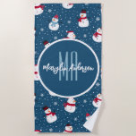 CHRISTMAS WINTER SNOWMAN CUSTOMIZABLE MONOGRAMM STRANDTUCH<br><div class="desc">Mit diesem einzigartigen und trendigen Design verleihen Sie Ihrem Alltag ein Gefühl von Einzigartigkeit und Spaß. Viel Spaß mit diesem Design und viel Liebe.</div>