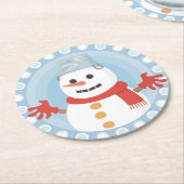 CHRISTMAS WINTER SNOWMAN RUNDER PAPPUNTERSETZER (Angewinkelt)