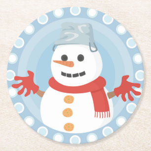 CHRISTMAS WINTER SNOWMAN RUNDER PAPPUNTERSETZER