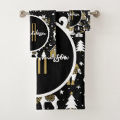 CHRISTMAS WINTER WONDERLAND CUSTOM MONOGRAMM BADHANDTUCH SET (Insitu)