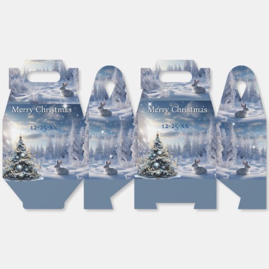 Christmas Winter Wonderland Snow Bunny  Geschenkschachtel (Ungeklappt)