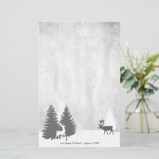 Christmas Winterscape Personalisiert Briefpapier (Stehend Vorderseite)
