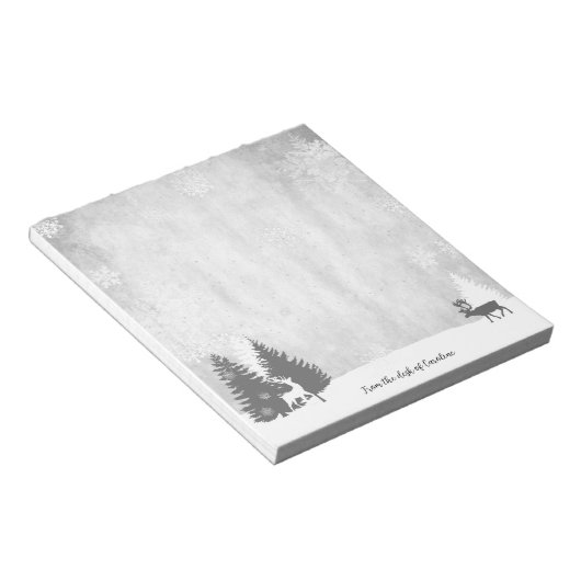 Christmas Winterscape Personalisiert Notizblock (angewinkelt)