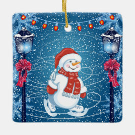 Christmas Wintery Snowman Keramikornament