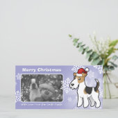 Christmas Wire Fox Terrier Feiertagskarte (Stehend Vorderseite)