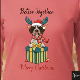 Christmas Wirehaired Pointer Reindeer Gift Graphic Tri-Blend Shirt