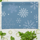 Christmas Wishes Snowflake Pattern Customizable Geschirrtuch (Gefaltet)