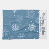 Christmas Wishes Snowflake Pattern Customizable Geschirrtuch (Horizontal)