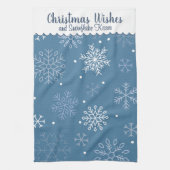 Christmas Wishes Snowflake Pattern Customizable Geschirrtuch (Vertikal)