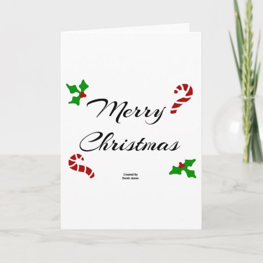 Christmas Wishes Standard-Size Greeting Card Dankeskarte (Vorderseite)