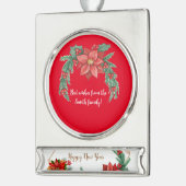 CHRISTMAS WISHUS GOLDEN FRAME POINSETTIAS Banner-Ornament SILBER (Links)