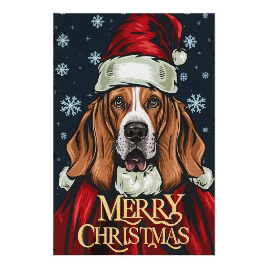 Christmas with Basset Hound Poster (Vorderseite)