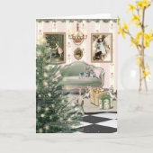 Christmas with Cats and Bunnies Greeting Card Karte (Gelbe Blume)
