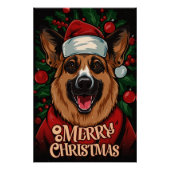 Christmas with German Shepherd Poster (Vorderseite)
