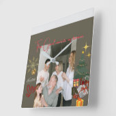 Christmas With Grandparents Quadratische Wanduhr (Winkel)