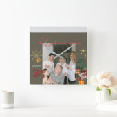 Christmas With Grandparents Quadratische Wanduhr (Zuhause)