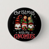 Christmas With My Gnomies Buffalo Plaid Gnome Fami Button (Vorderseite)