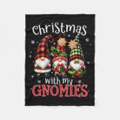Christmas With My Gnomies Buffalo Plaid Gnome Fami Fleecedecke (Vorderseite)