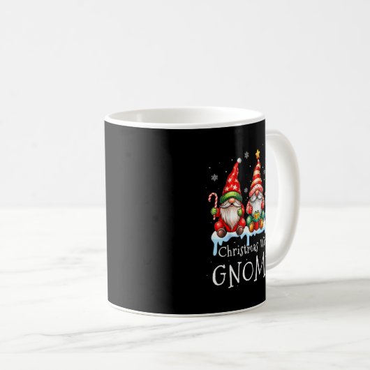 Christmas With My Gnomies Buffalo Plaid Gnome Fami Kaffeetasse (VorderseiteRechts)