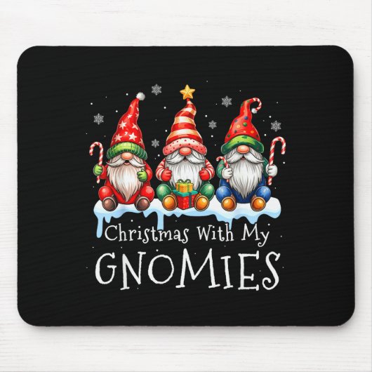 Christmas With My Gnomies Buffalo Plaid Gnome Fami Mousepad (Vorne)
