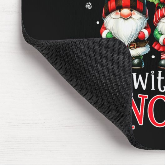 Christmas With My Gnomies Buffalo Plaid Gnome Fami Mousepad (Ecke)