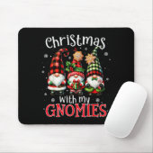 Christmas With My Gnomies Buffalo Plaid Gnome Fami Mousepad (Mit Mouse)