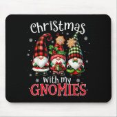 Christmas With My Gnomies Buffalo Plaid Gnome Fami Mousepad (Vorne)