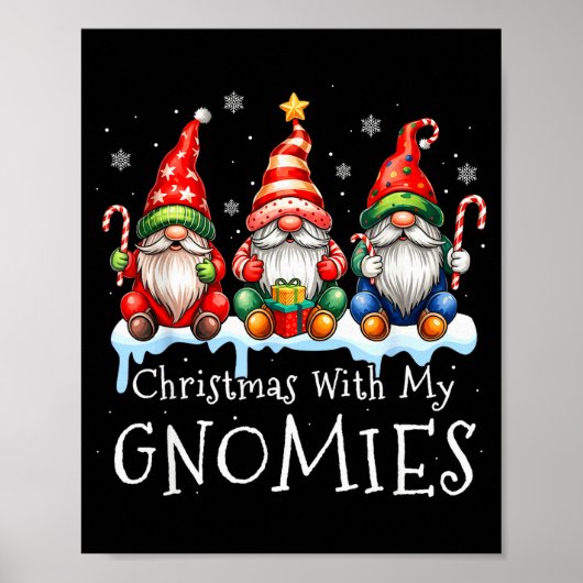 Christmas With My Gnomies Buffalo Plaid Gnome Fami Poster (Vorne)