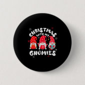 Christmas With My Gnomies,funny Christmas Pajamas  Button (Vorderseite)