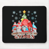 Christmas With My Gnomies Plaid Gnome Group Pajama Mousepad (Vorne)
