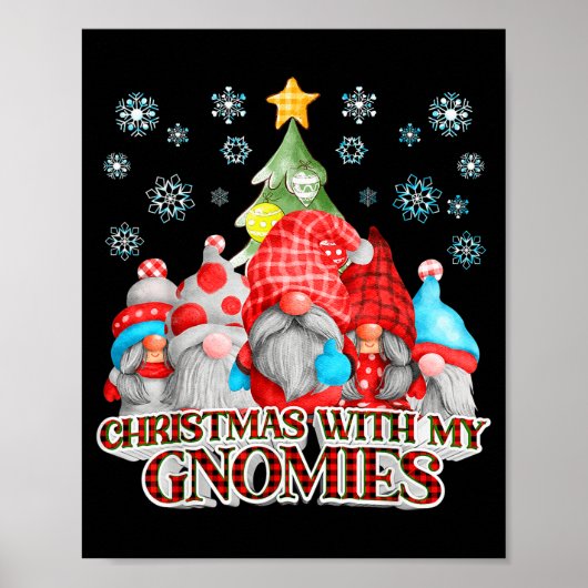 Christmas With My Gnomies Plaid Gnome Group Pajama Poster (Vorne)