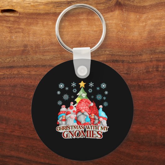 Christmas With My Gnomies Plaid Gnome Group Pajama Schlüsselanhänger (Vorderseite)