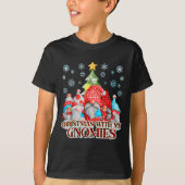 Christmas With My Gnomies Plaid Gnome Group Pajama T-Shirt (Vorderseite)