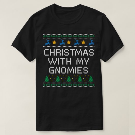 Christmas With My Gnomies Xmas Friends Christmas E T-Shirt (Design vorne)
