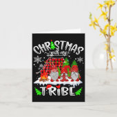 Christmas With My Tribe Red Plaid Cute Gnomes Fami Karte (Gelbe Blume)