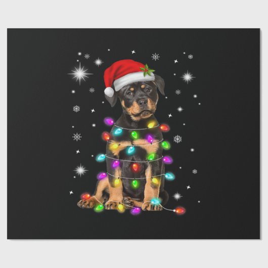 Christmas With Rottweiler Dog Geschenkpapier (Flach)