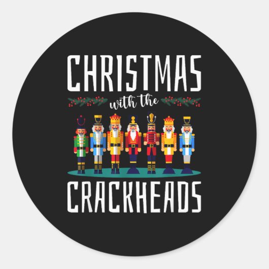 Christmas With The Crackheads Funny Family Ugly Nu Runder Aufkleber (Vorderseite)