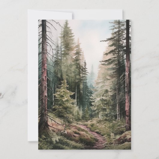 Christmas Wolf Watercolor Einladung (Rückseite)